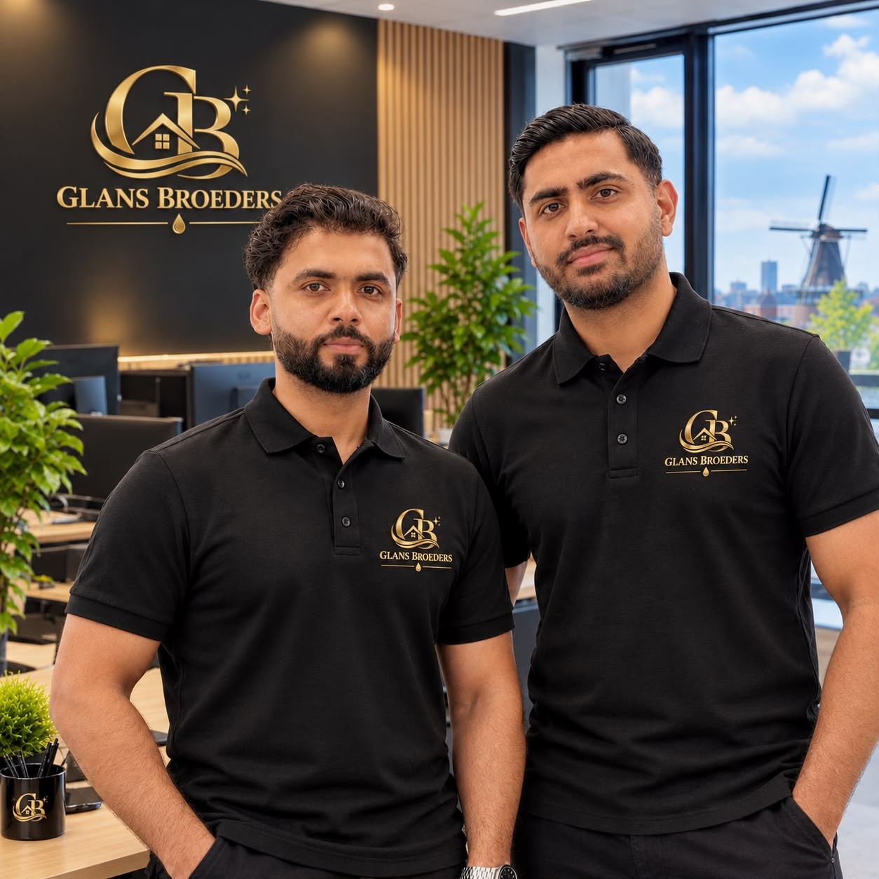 Het team van Glans Broeders in kantoor